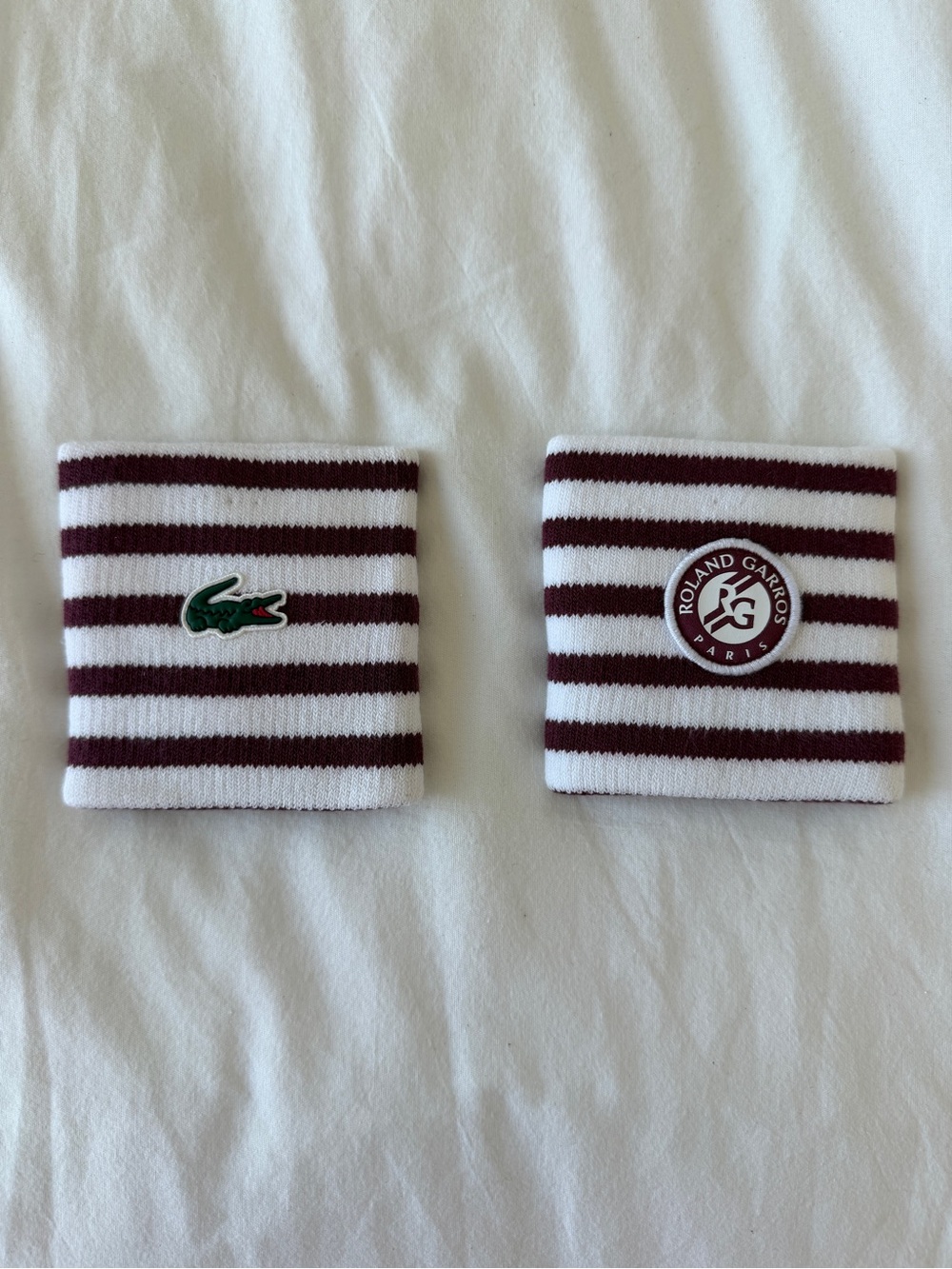 Lacoste Striped Roland Garros Tennis Wristbands